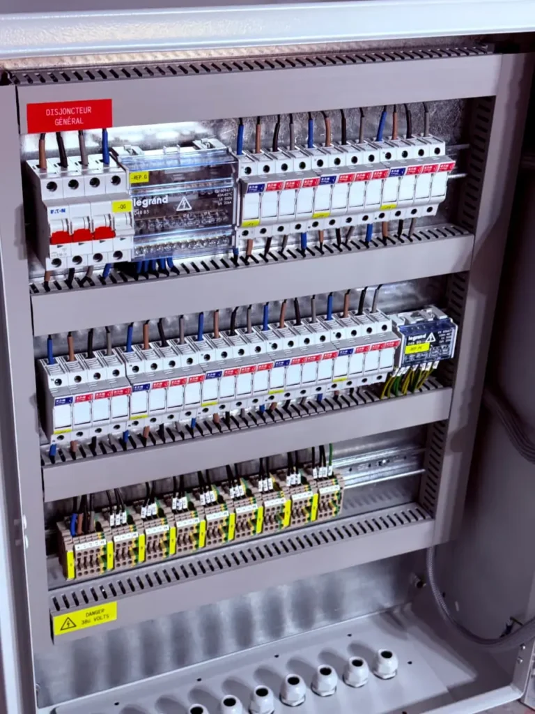 Tableau électrique Agroalimentaire inox 316L IP69K Panel-Tronix installé en zone agroalimentaire au Maroc