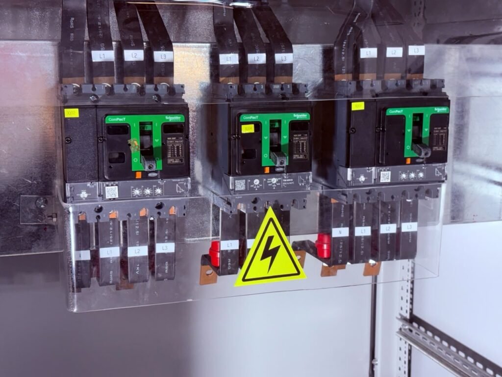 Disjoncteurs boîtier moulé Schneider Compact de l'armoire générale basse tension — Panel-Tronix